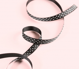 Black and White spotty Grosgrain ribbon