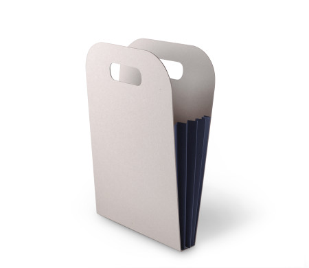 Originelle Kartontasche mit farbigen Seitenfalten