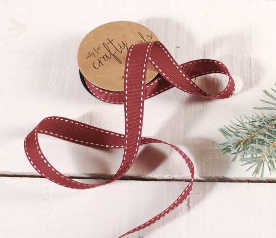 Red stitched ribbon