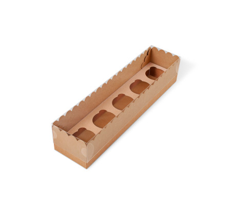 Boîte carton à 5 cupcakes
