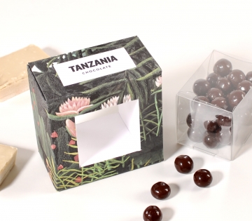 Caja transparente para bolitas de chocolate
