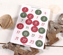 Number stickers for Advent Calendars