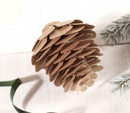 Decorative cardboard pine cone