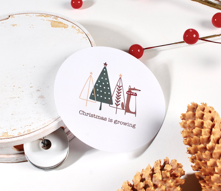 Pegatina con print de Navidad