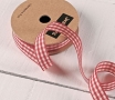 Red and White Gingham grosgrain ribbon