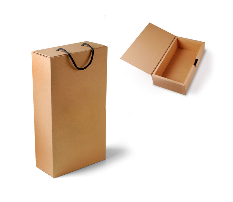 Cardboard Box with Handle for Bottles