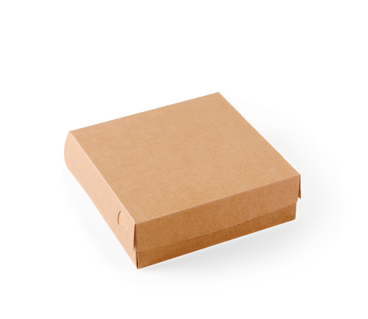 Square box with a lid for sushi mixes