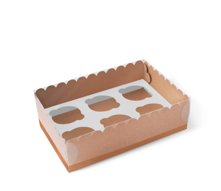 Caja para 6 Cupcakes, Magdalenas o Cookies