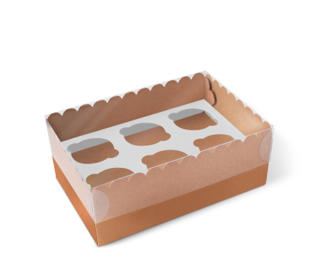 Caja para 6 Cupcakes, Magdalenas o Cookies