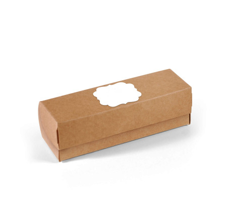 Elongated box with lid for macarons