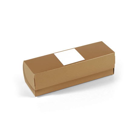 Elongated box with lid for macarons