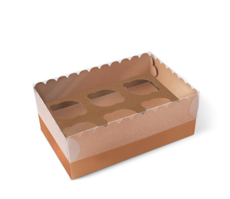 Caja para 6 Cupcakes, Magdalenas o Cookies