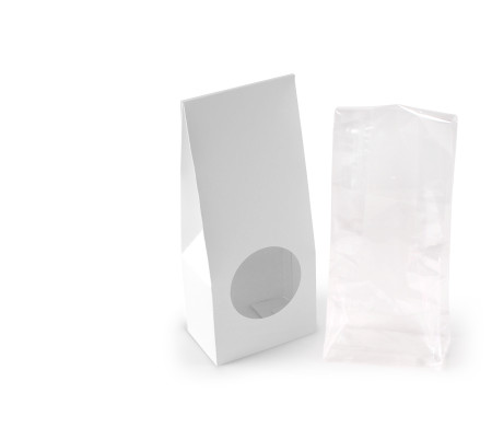 Caja con ventana para alimentación