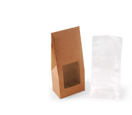 Caja con ventana para alimentación