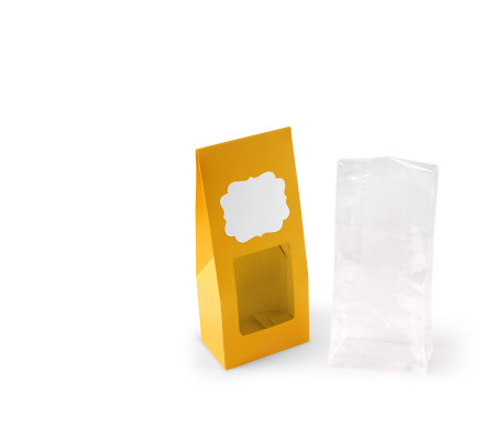 Caja con ventana para alimentación