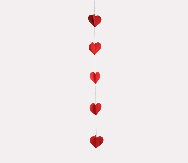 Herzgirlande Valentinstag | Schaufensterdekoration Retail