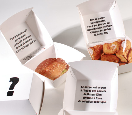 Scatole hamburger con messaggio interno