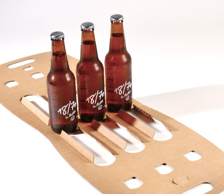 Boîte porte-bouteilles verticale en carton