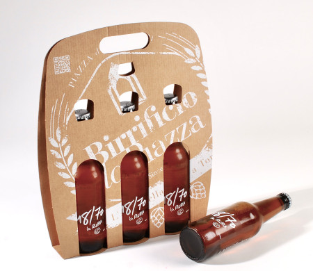 Boîte porte-bouteilles verticale en carton