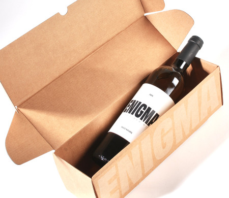 Caja alargada para botellas de vino y gourmet