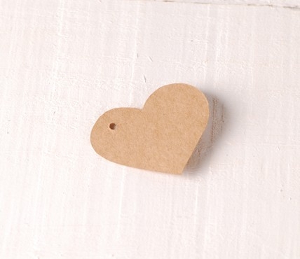 Cardboard Heart Pendant 10 ut.