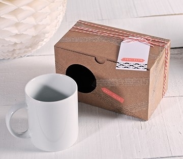 Caja de cartón para dos tazas