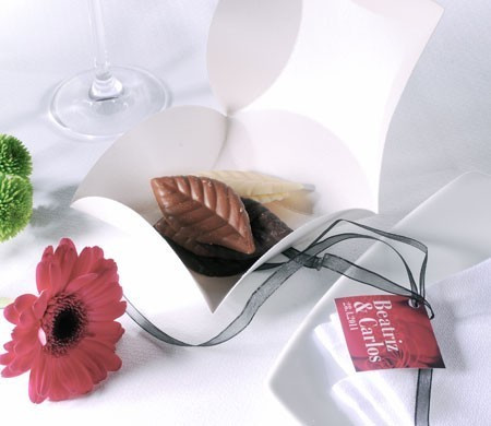 Cajita Blanca para Bodas con Muselina Cajita Blanca para Bodas con Muselina