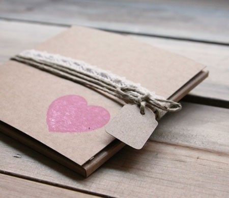 Rustic Kraft Box with Cord and Heart