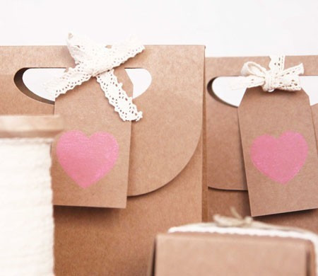 Sac en Kraft pour Saint-Valentin