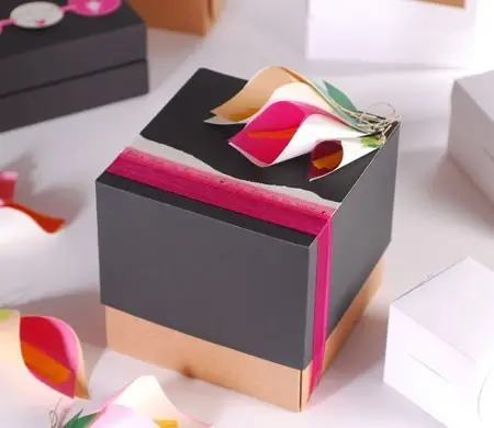 Cube-shaped gift box with...