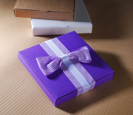 Scatola Viola con Fiocco Vichy