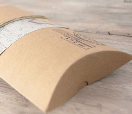 Scatolina con stampa di cartoline di viaggi 