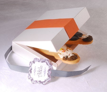 Orange wedding favour box