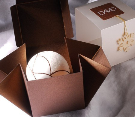 Box mit Weihnachtsband
