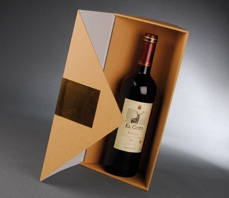 Triangular box for bottles