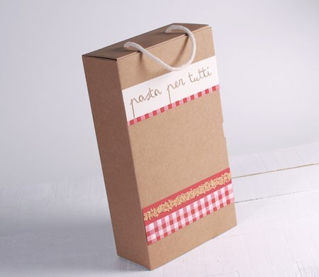 Caja Resistente con Asa para Regalar Pasta