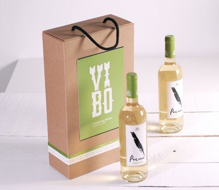 Boîte avec Anse pour Deux Bouteilles Boîte avec Anse pour Deux Bouteilles