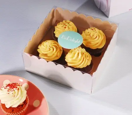 Scatola per quattro cupcake...