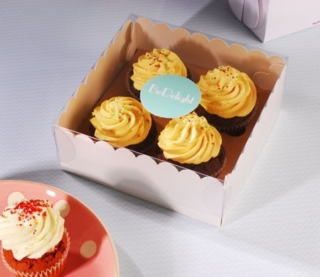 Boîte pour Quatre Cupcakes pour Boutiques Boîte pour Quatre Cupcakes pour Boutiques
