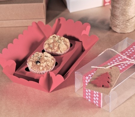 Cajita para Dos Cupcakes Navideños Cajita para Dos Cupcakes Navideños
