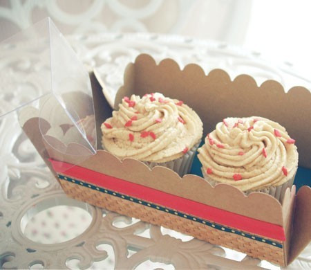 Cajita para 2 Cupcakes Decorada con Washi Tape Cajita para 2 Cupcakes Decorada con Washi Tape