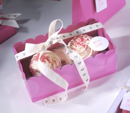 Cupcake-Schachtel mit Herzen