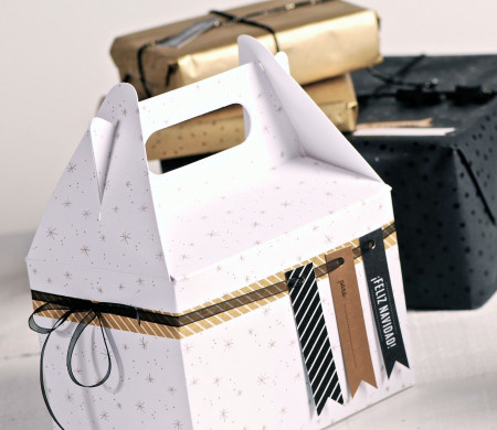 Kleine bedruckte Picknick-Schachtel für Weihnachten