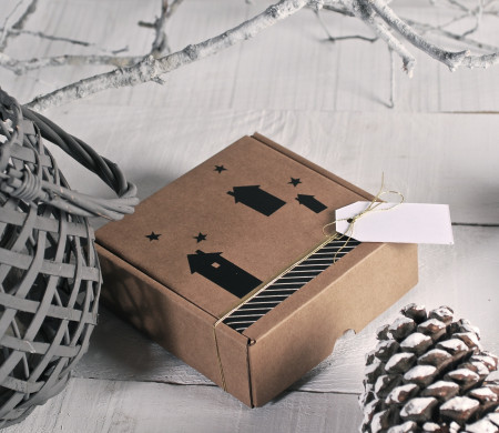 Square shipping box with...