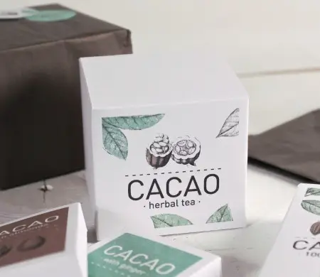 Caja cuadrada impresa para té