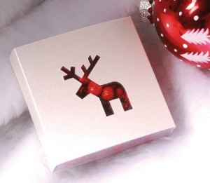 Christmas box with cut-out reindeer
