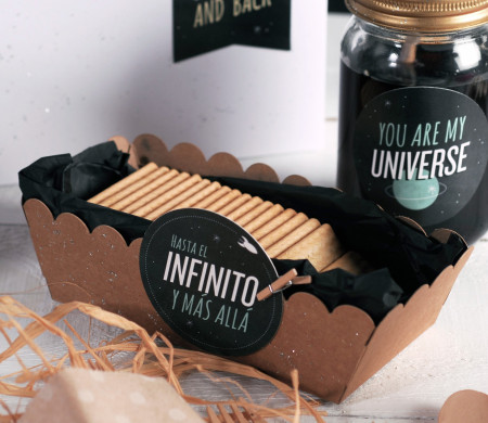 Caja para Galletas con Decoración Galáctica