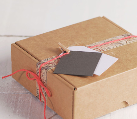 Small decorated shipping box for gifts and ecommerce