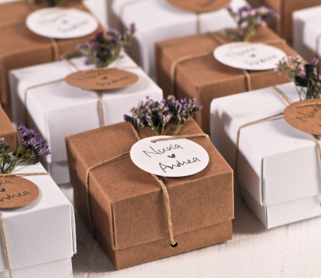 Cajita Kraft para Detalles de Boda Cajita Kraft para Detalles de Boda