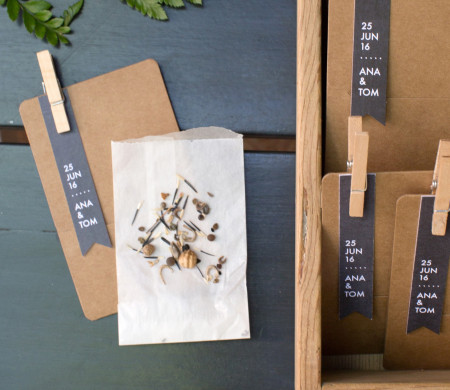 Boîtes avec graines pour mariage et cadeaux invités